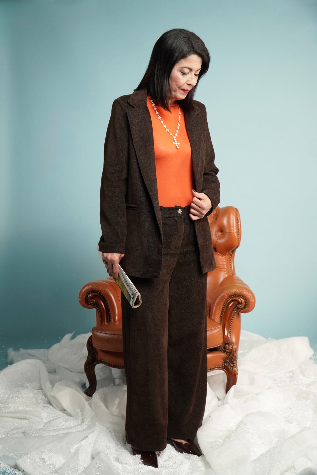 Tailleur in camoscio